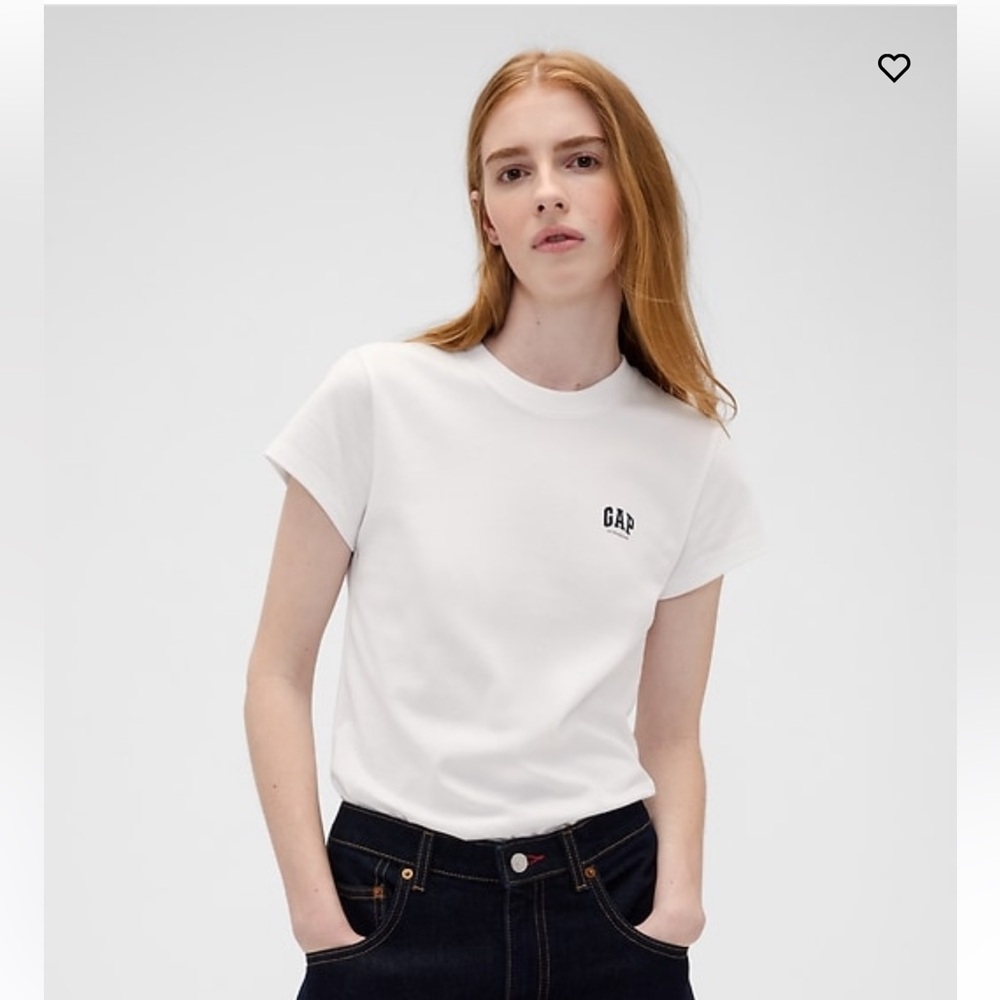 GAP Victoria Beckham White Logo T-Shirt - Picture 4 of 4
